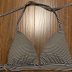 Victorias Secret Bikini Top Medium Black White Stripe